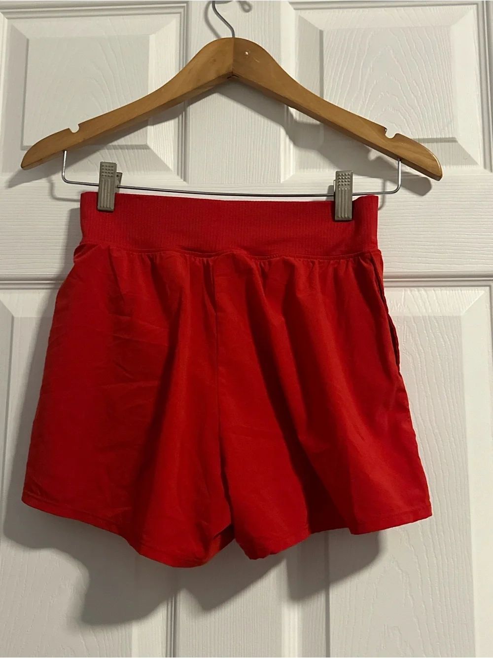 Nike Red Women's Athletic Shorts with Swoosh